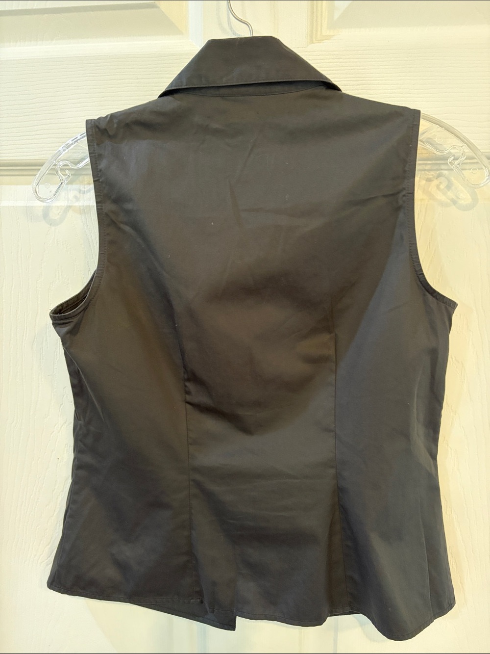 Talbots Black Sleeveless Button-Down Collared Vest-Style Top - Picture 3 of 3